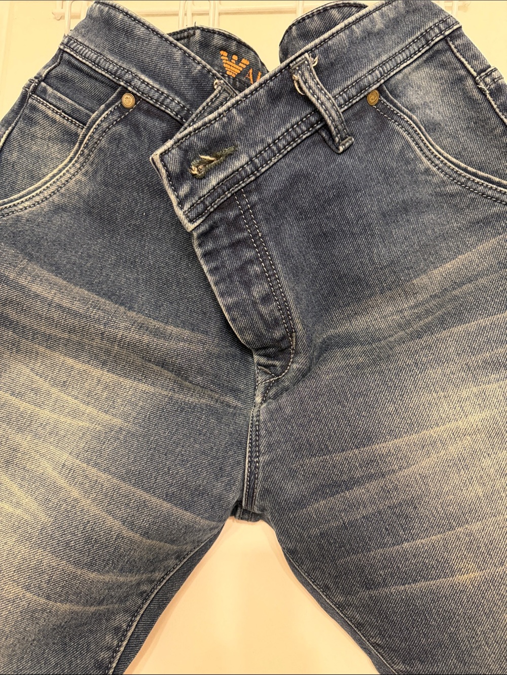 Armani Jeans Men's Faded Blue Slim Denim